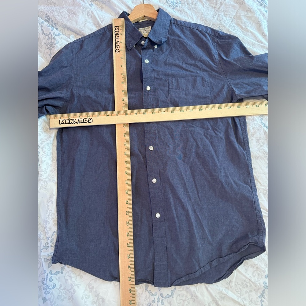 J.Crew Men Classic Secret Wash Cotton Popplin Button down blue shirt Size Medium - Picture 8 of 9